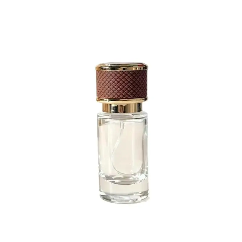 20ml Leere Glas-Parfümflasche mit Schraubverschluss aus Leder, Feiner Nebel Duftspray Zerstäuber Behälter – Detail 5