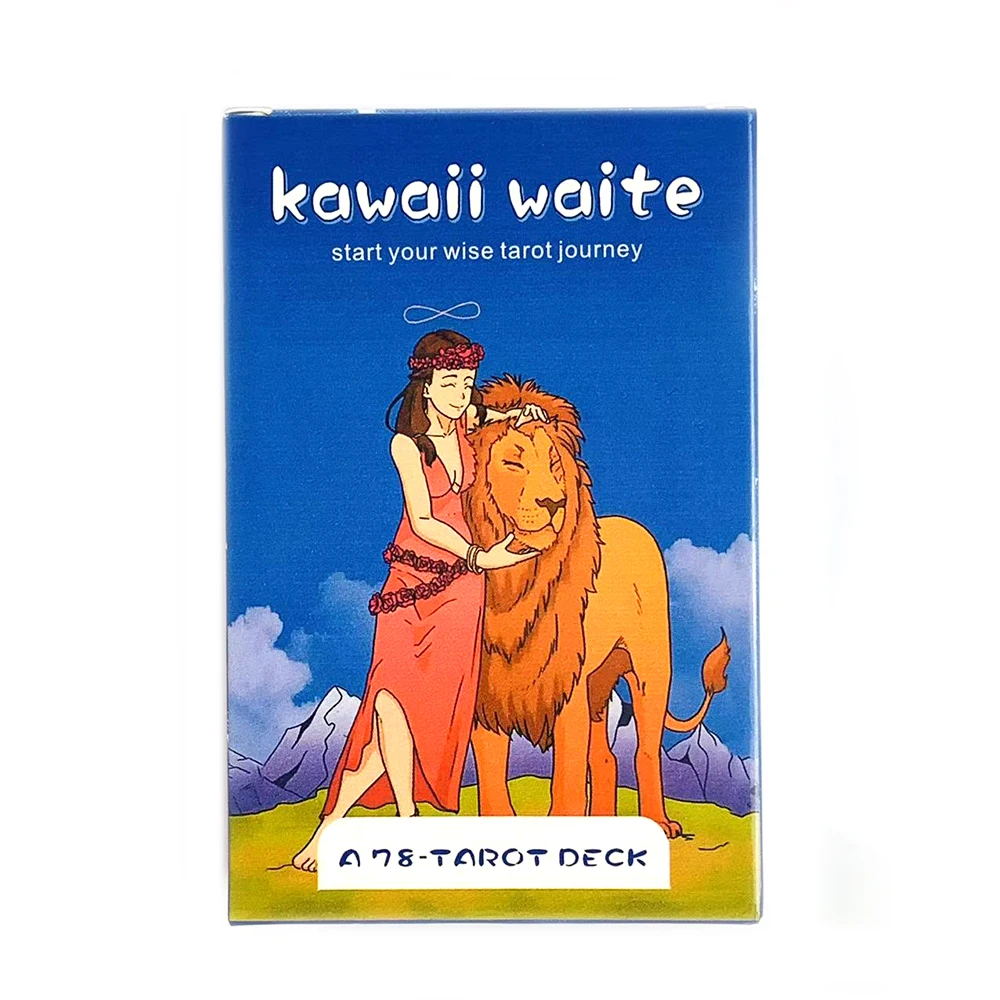 Kawaii Waite Start Your Wise Tarot Journey 78 pièces Tarot Deck, conceptions mystiques uniques, parfait pour la divination et les cadeaux