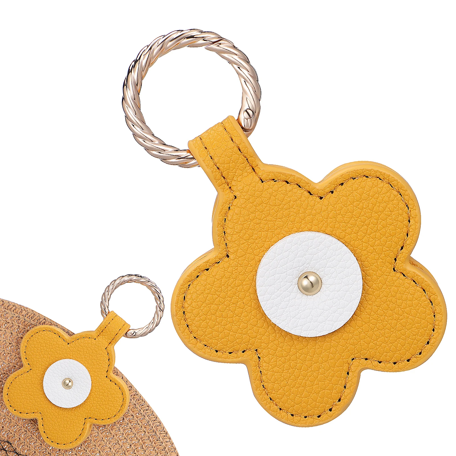 

Magnetic Clip Floral Design Secure Fastener Travel Wide Brim Hat Holder Pu Accessory For Outdoor Activities Hat