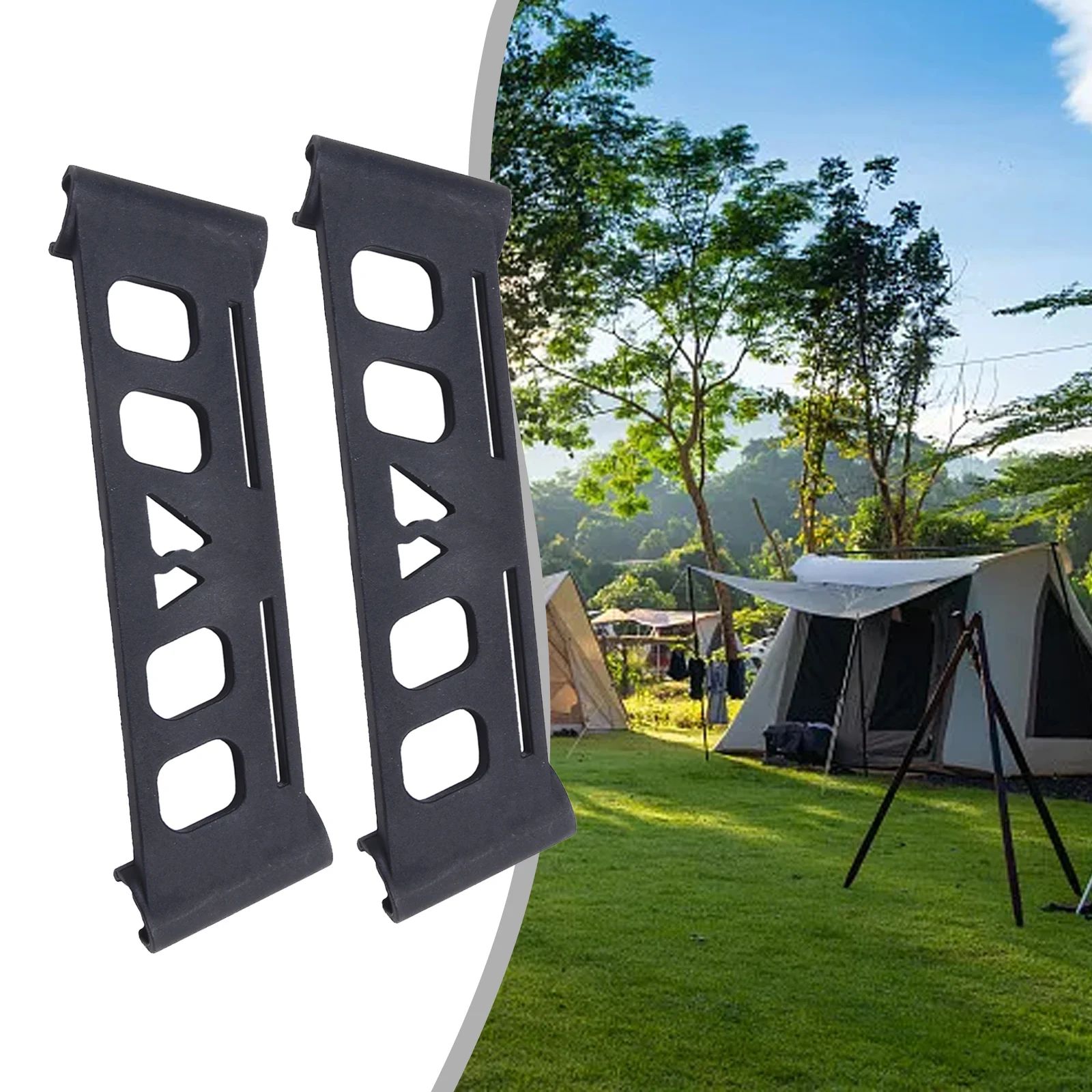 

1 Pair Outdoor Camping Tripods Side Stable Buckle Expansion Hangs Rack Nylon With Hook Holes Multifunctional Storage Rack Tripod