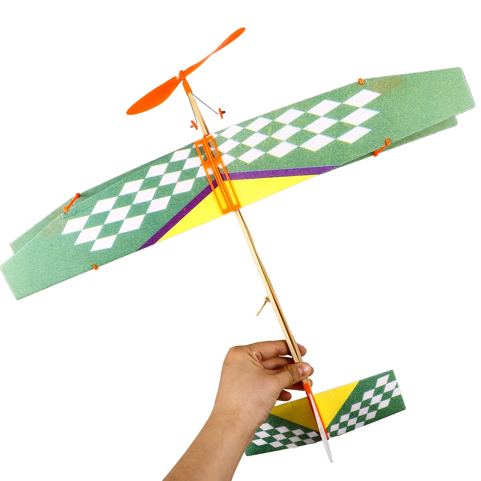2Pcs Rubber Band Powered Wooden Glider DIY Set Creative Educational Aircraft Handcraft Materials for Children Brain Development