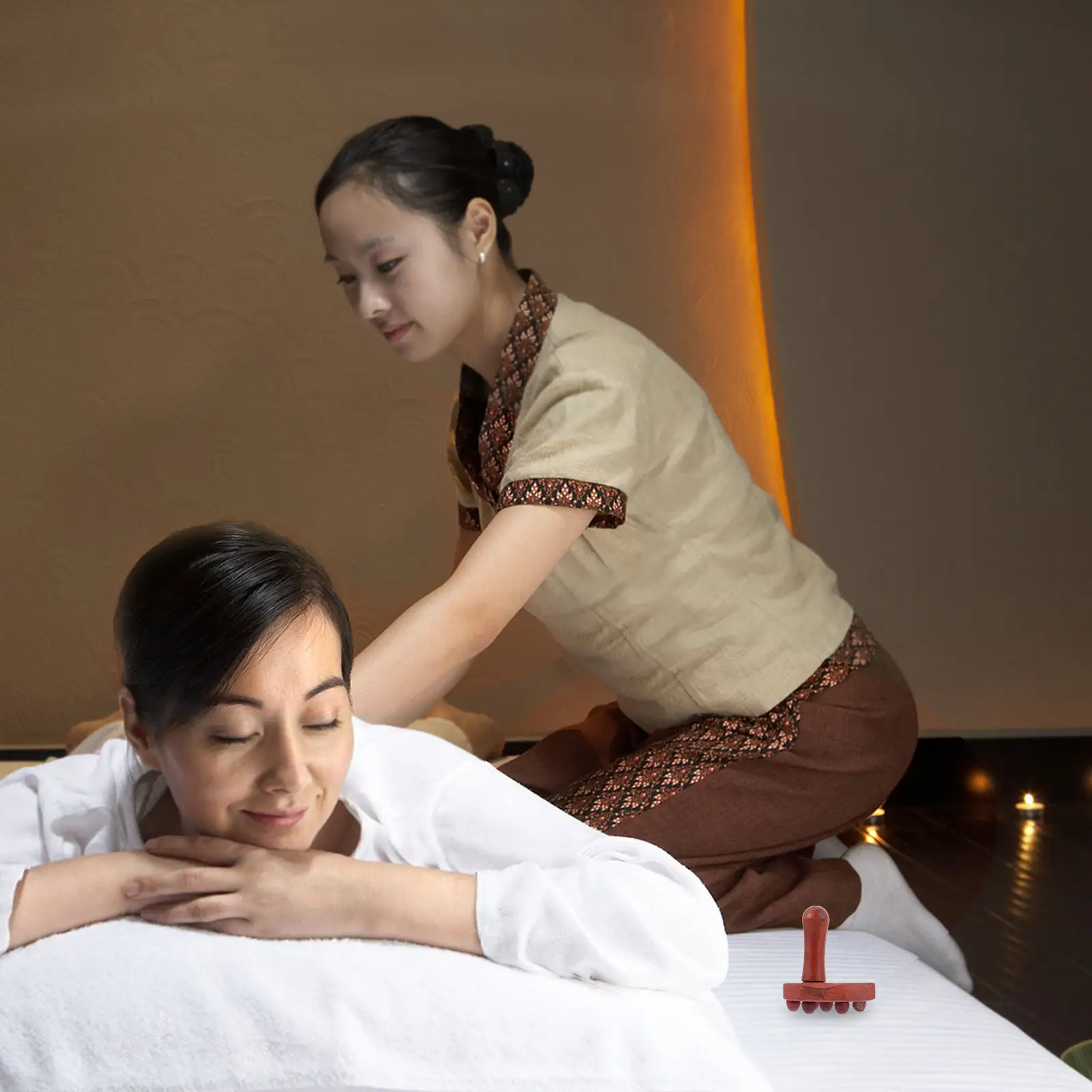 

1Pcs Redwood Massage Device Durable Wooden Body Massager Ergonomic Design Deep Relaxing Full-Body Massage Tool Body Massager