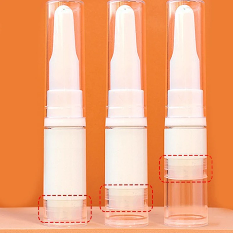 4Pcs 5ml 10ml Empty Mini Clear Plastic Liquid Foundation Vacuum Pump Bottles Travel Sample Container Makeup Tubes Vials