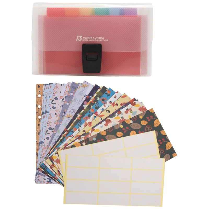 

Accordion Folder, 13 Pockets A6 Plastic Accordion Expanding File Folder With Budget Envelopes For Cash System