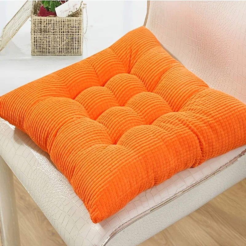 1pc Square Tatami Floor Cushion, 17.72*17.72in Soft Seat Cushion, Butt Seat Cushion, Filled Office Chair Seat Pads, Anti-Slip Fl