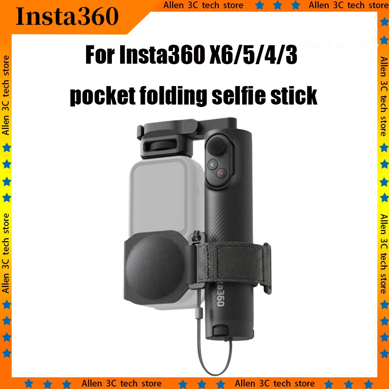 For Insta360 Remote Folding Selfie Stick Portable Handheld Camera Stand Compatible With X6/5/4/3 Outdoor Travel Photography