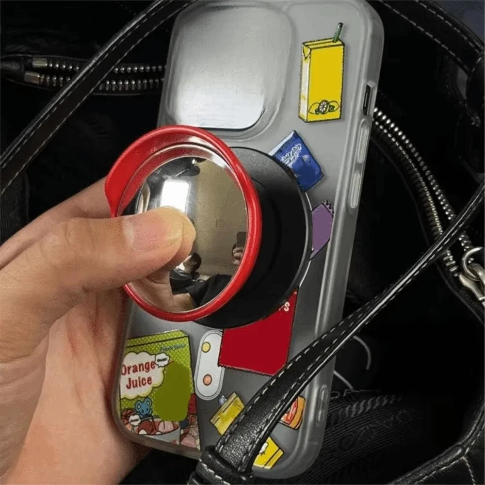 Creative Wide-Angle Mirror Phone Holder Magnetic Universal Convex Mirror Phone Stand Multi-functional Portable