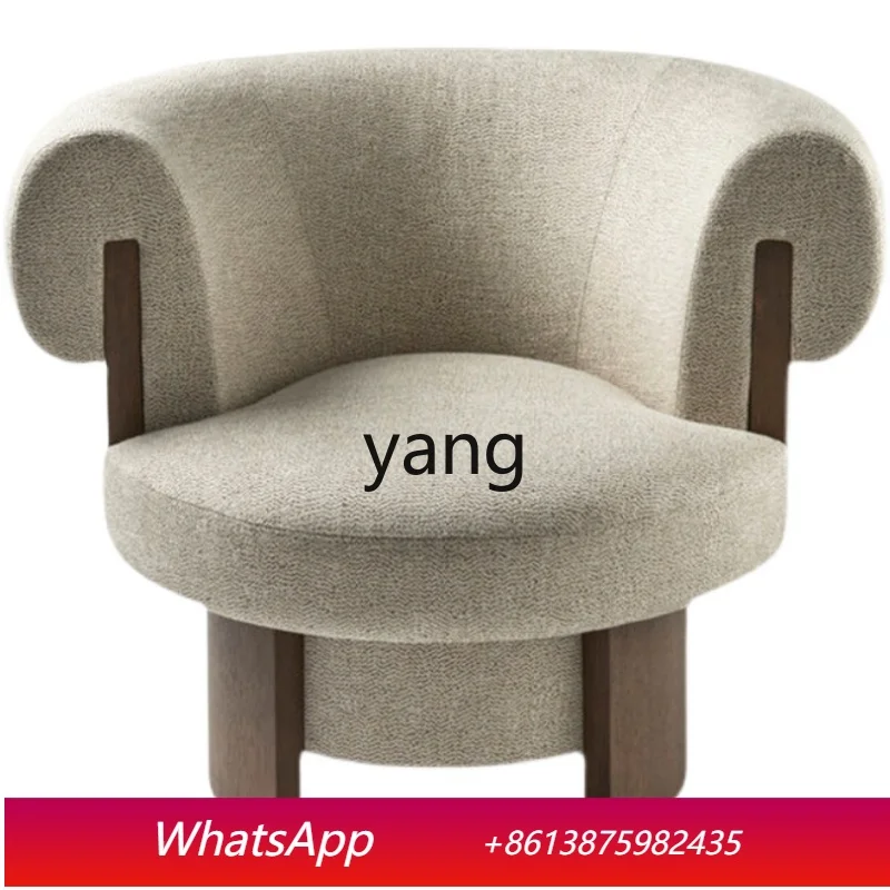 LTT Modern Simple Solid Wood Fabric Single Sofa Light Luxury Model Room Hotel Famous Conference Chair