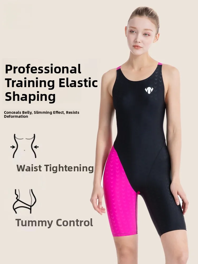 swimhxby-speed-suit-swimming-costume-women's-5-point-pool-swimsuit-2024-new-profional-slimming-one-piece-cetition-swimsuit