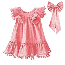 Bambino bambino puro cotone nappa piccola manica mosca gonna bambino grande fiocco neonata costume 0-4 anni festa di compleanno vestito