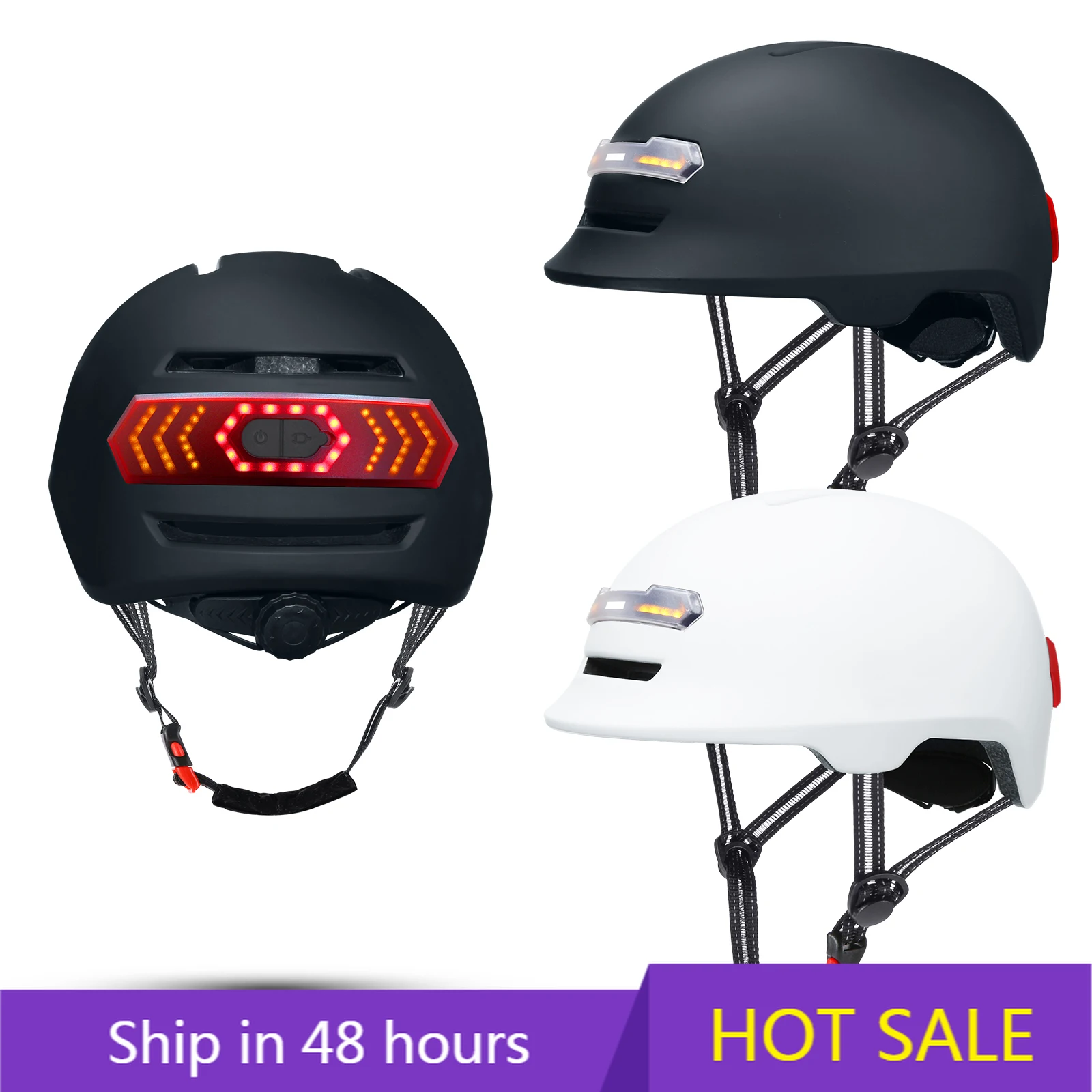 

POWER LEAP Gudook Smart Bt Cycling Helmet Ridding Sports Helmet With Led Light and Tail Warning Light for Bike Scooter Skateboar