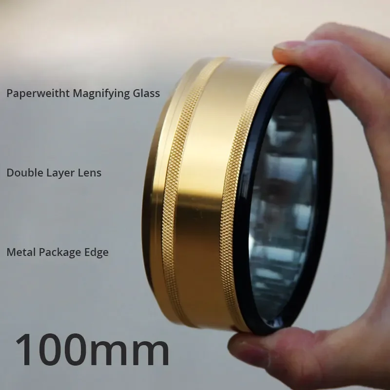 5X 80mm 100mm Desktop Magnifying Glass Paperweight Double Glass Lens Magnifier for Reading Jewelry Identification Map Stamp Hot
