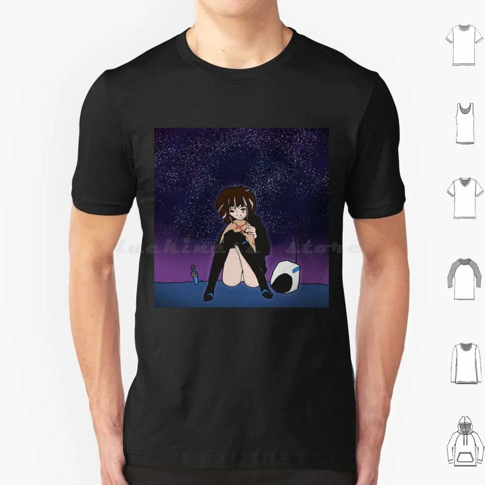 Fireseide t camisa tamanho grande 100% algodão anime futuro funk akira neo futuro anime noite tempo cidade à noite anime menina