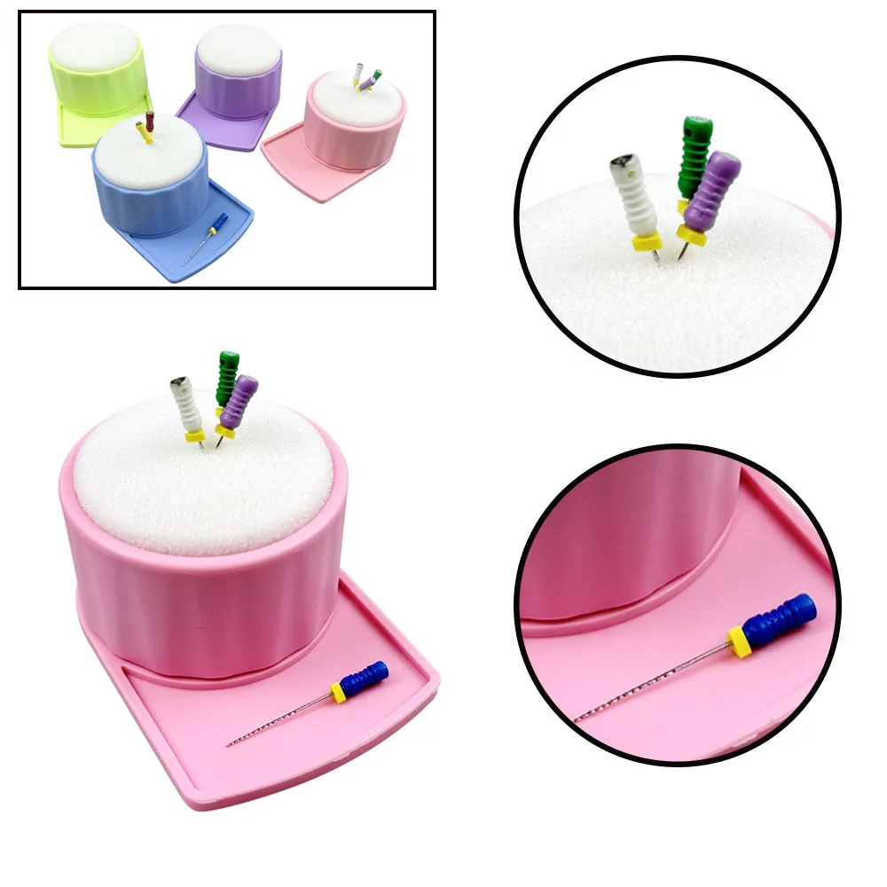 

Autoclavable silicone base dental file holder with cleaning foam for root canal drills suitable for root canal instruments with