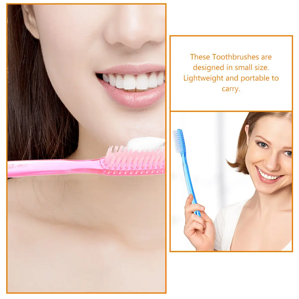 10pcs Adult Travel Toothbrushes, Hard Bristle, Lightweight & Compact with Ergonomic Handle for Camping, Business Trips