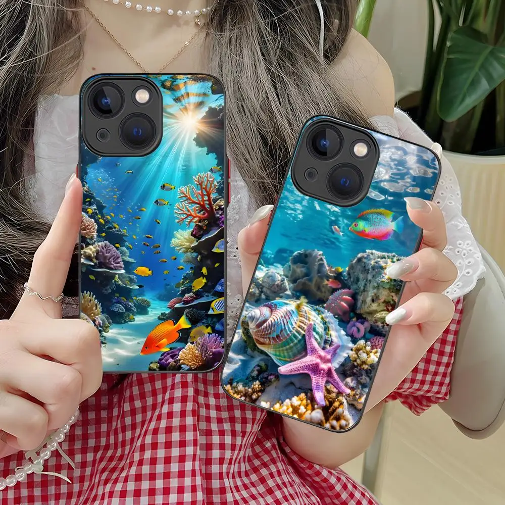 

Nature Ocean Fish Mobile Phone Case for iPhone 17 16 15 14 13 12 11 X XR XS 8 7 Air Pro Max Plus Mini Colorful Silicone Cover
