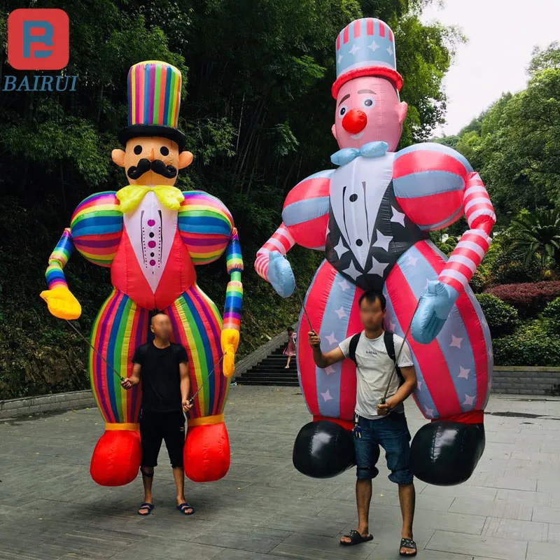 3.5M Cartoon Clown DIY Walking Dance Inflatable Air Model for Playground Performance Props Festival Supermarket Circus Puppet