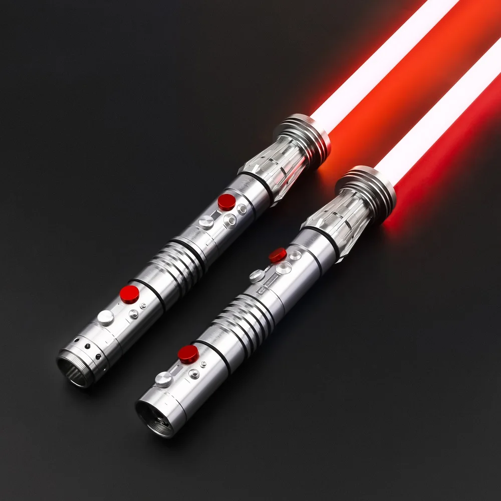 Darth Maul 2pcs Double Lightsaber Removable Blade Heavy Metal Hilt Blaster Dueling Laser Sword Cosplay Replica