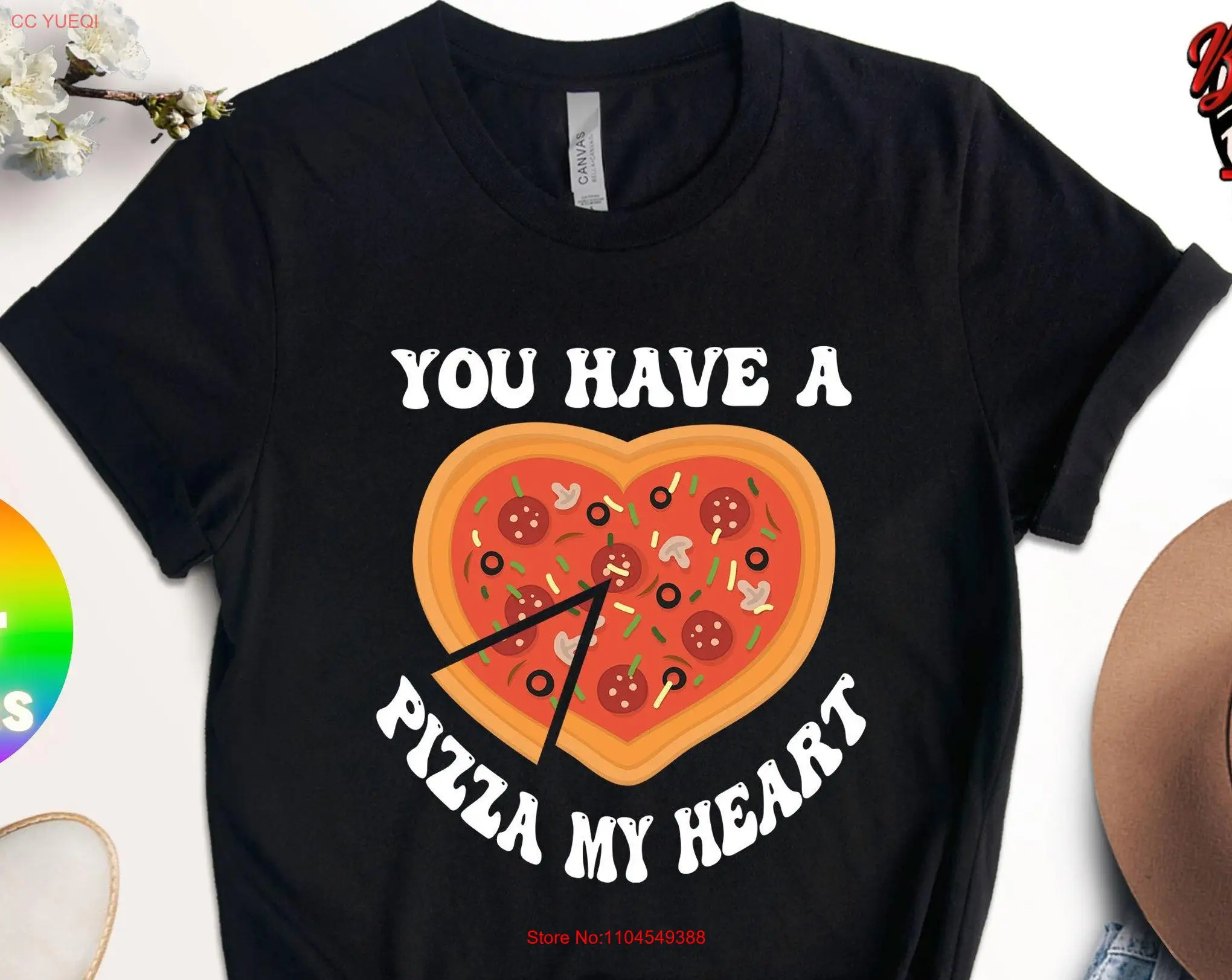 

Футболка You Have A Pizza My Heart на День святого Валентина в стиле ретро для пары, одинаковые винтажные футболки с длинными или короткими рукавами для малышей