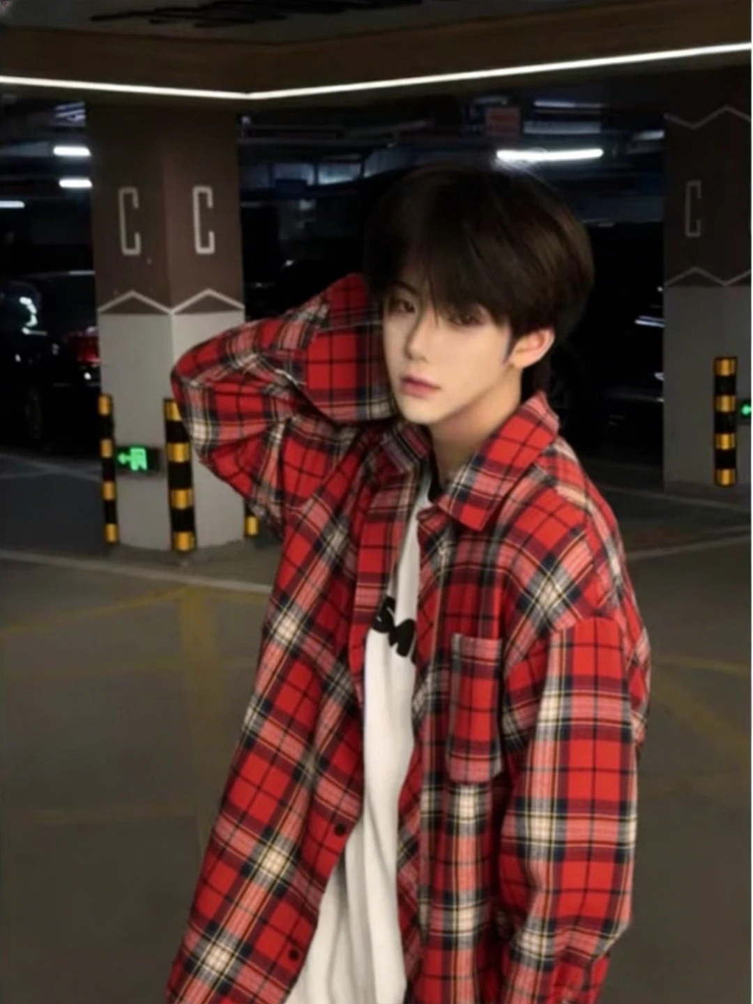 

Red Plaid Long Sve irt for Men Vintage American High Street Sle Layering Coat Spring Faion College Wind Loose Fit