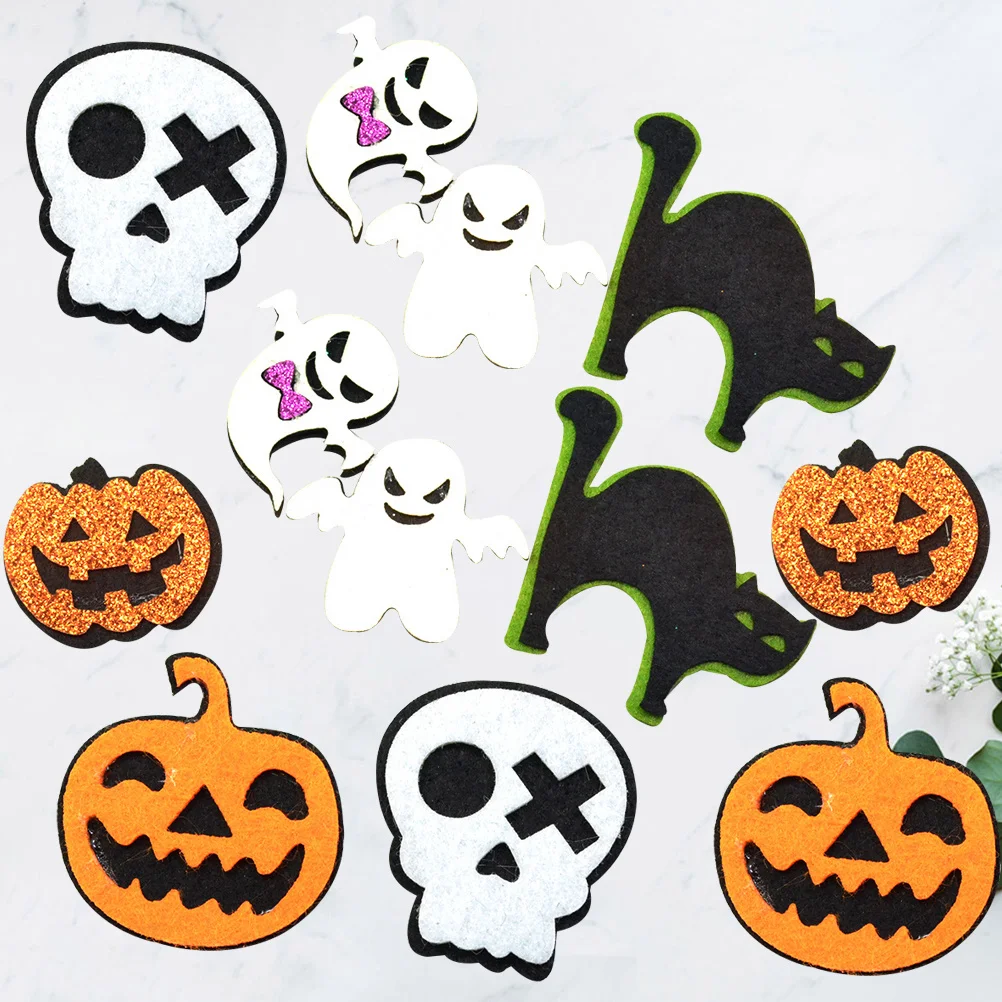 

12pcs Halloween Craft Material Colorful Diy Felt Slices For Decorations Costumes Ornaments Party Supplies Felt Chips
