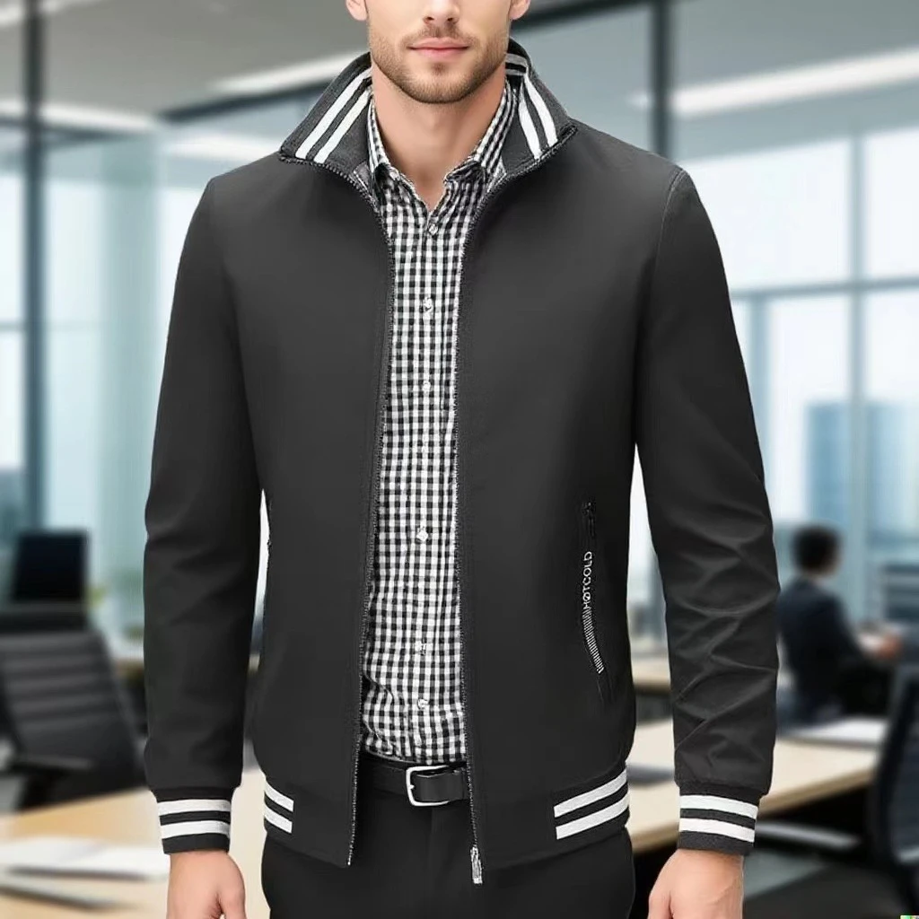 

Осень 2024, деловое мужское пальто, модная тенденция, повседневная куртка-карго, мужской большой свободный кардиган, бейсбольные куртки для папы среднего возраста