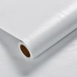 White Wood Grain Kitchen Cabinets Wallpaper Cupboard Waterproof Wall Stickers Home Decoration Adhesive Paper for Furniture