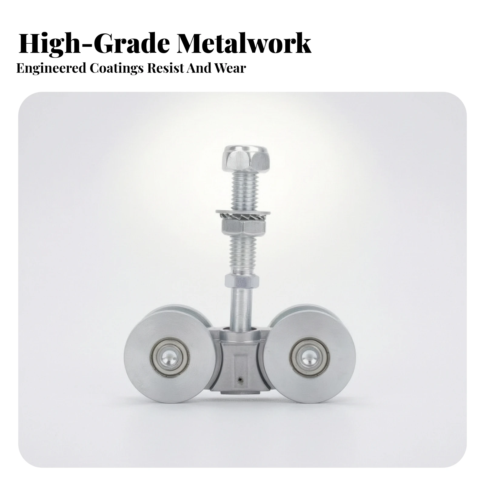 Hanging Wheel with Threaded Rod Smooth-Rolling Sliding Door Roller Push-Pull Door Wheel Long-Lasting Hardware Metal