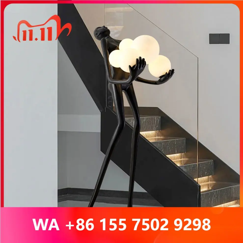 Modern stract Body Statue LED Floor Art Sculpture ertical Light For Liing Room Hotel Interior Decor