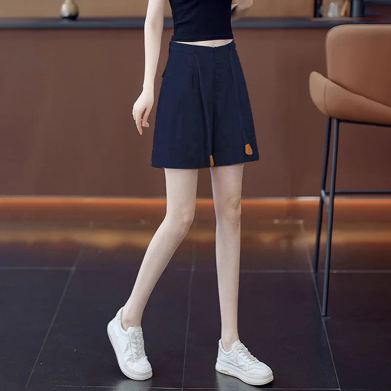 شورت كاجوال من الكتان للنساء، شورت صيفي رقيق متعدد الاستخدامات للتخسيس فضفاض بأربعة أرباع #4