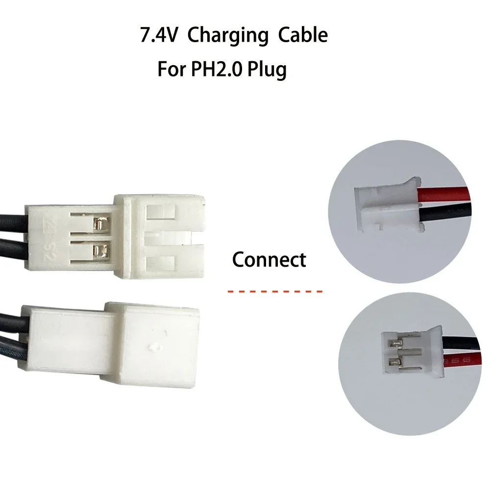 7.4V USB Charging Cable XH2.54/PH2.0 plug charger USB Charger with Indicator Light with Protection 7.4V Battery Charger