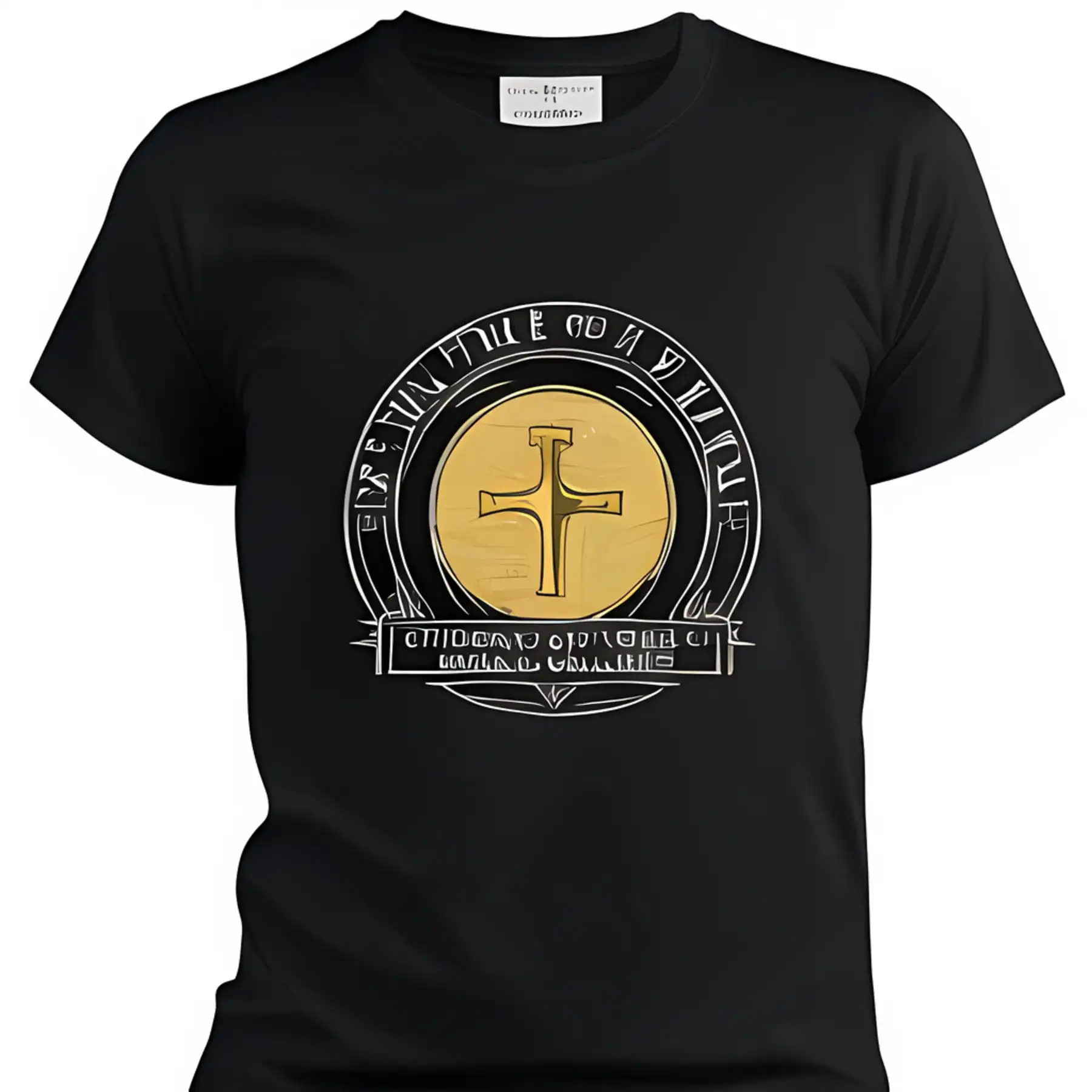 Orthodox Cross & Gold Coin Logo Gothic T-Shirt 100% Cotton O-Neck Summer Short Sleeve Casual Mens T-shirt Size S-3XL
