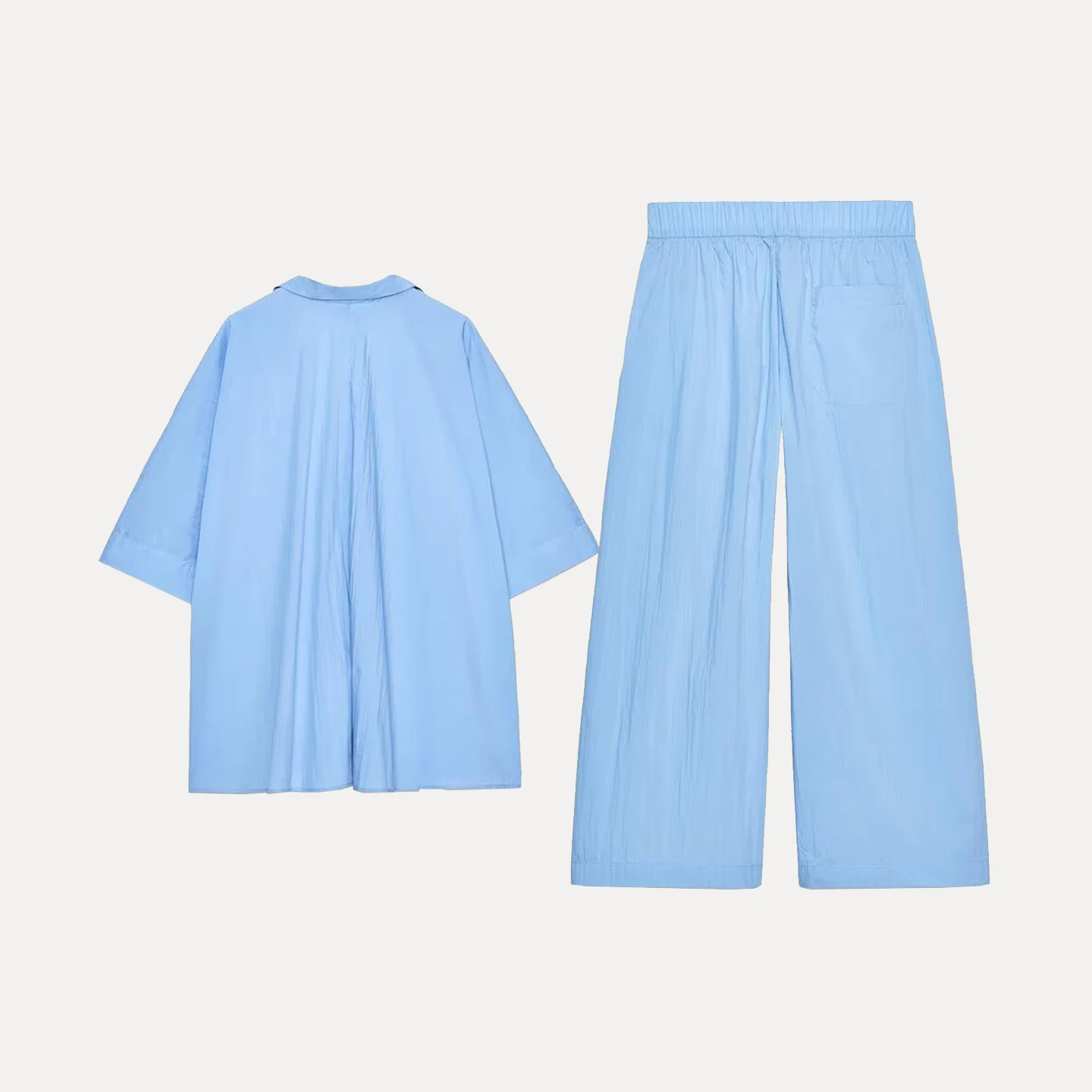 Z Mujer Collar ort Sve irt Pantalones de cintura alta Faion Set Otoño 2025 Ropa de temporada para damas adultas