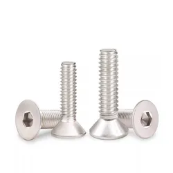 1/5/10/50pcs M1.6 M2 M2.5 M3 M4 M5 M6 M8 304 A2 Stainless Steel GB70.3 Hexagon Hex Socket Head Flat Countersunk Allen Bolt Screw