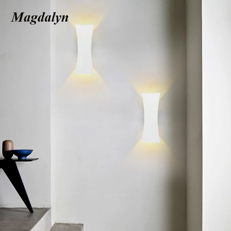 Magdalyn moderno interior lâmpadas de parede à prova dwaterproof água varanda jardim casa alumínio decorativo led norte crepúsculo ao amanhecer luzes ao ar livre