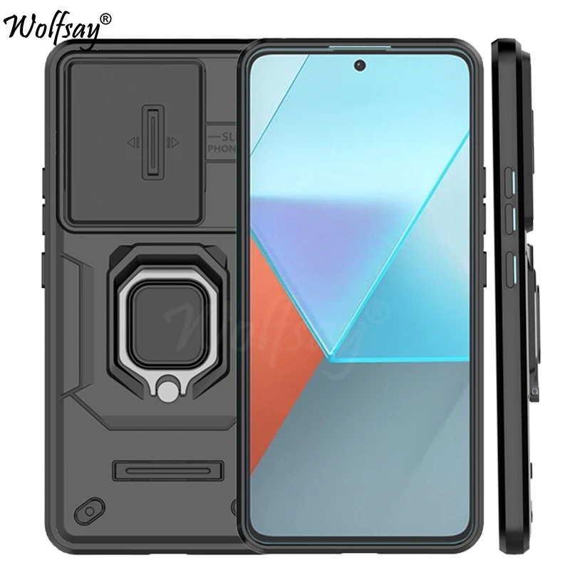 Shockproof Case For Xiaomi Poco X6 5G Case For Poco X6 F6 M6 Pro Bumper Magnetic Cover For Poco X6 5G Push Window Case 6.67 inch