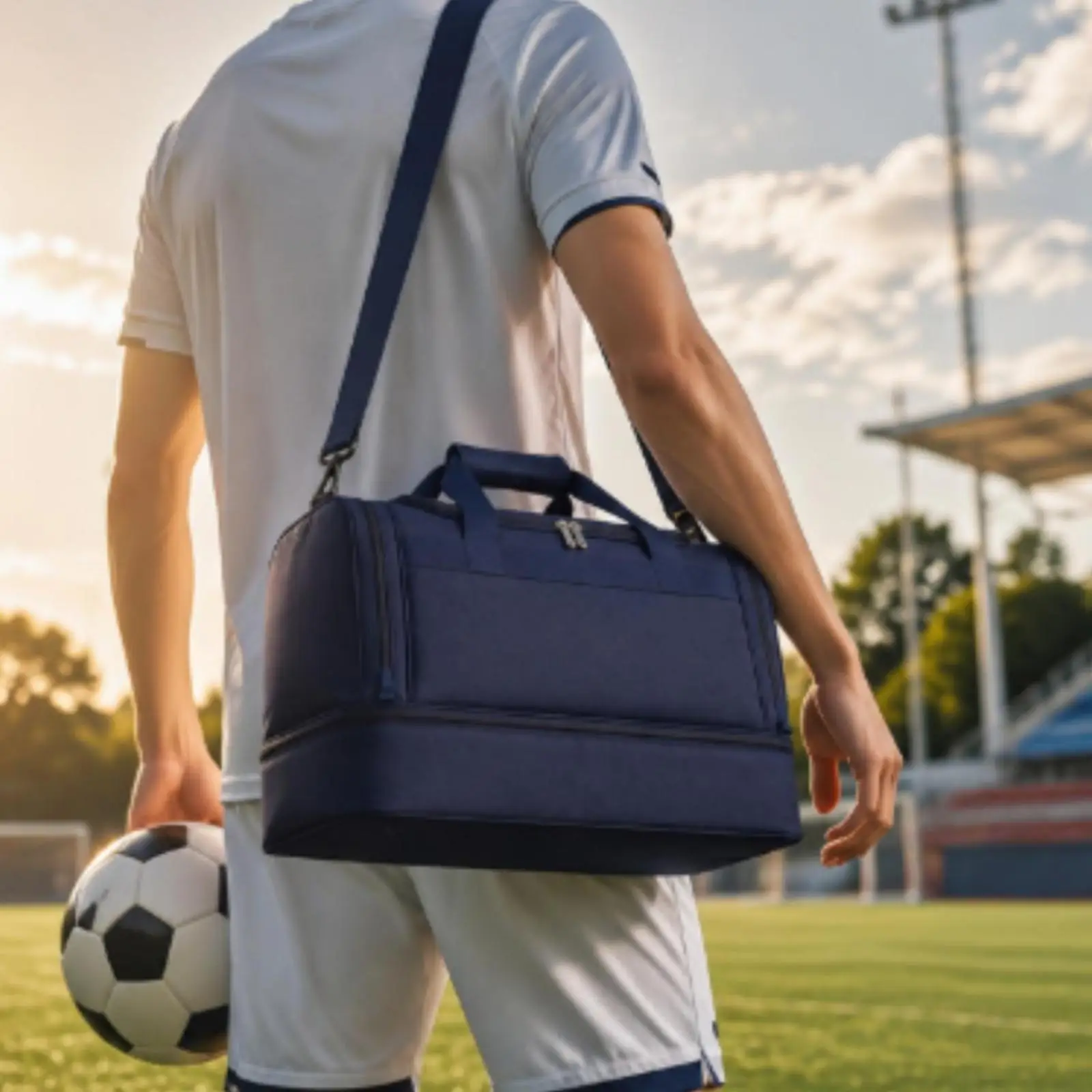 Oxford Travel Carryall Duffel Bag with Wet Dry Separation Compartment for Gym Workout Travel Luggage Handbag