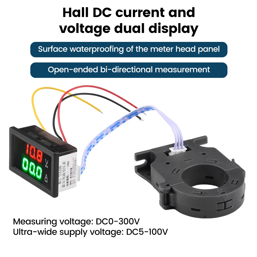 

DC 0-300V 50A 100A 200A 400A Digital Voltmeter Ammeter Dual Display Voltage Detector Current Meter LED Amp Volt Gauge Panel