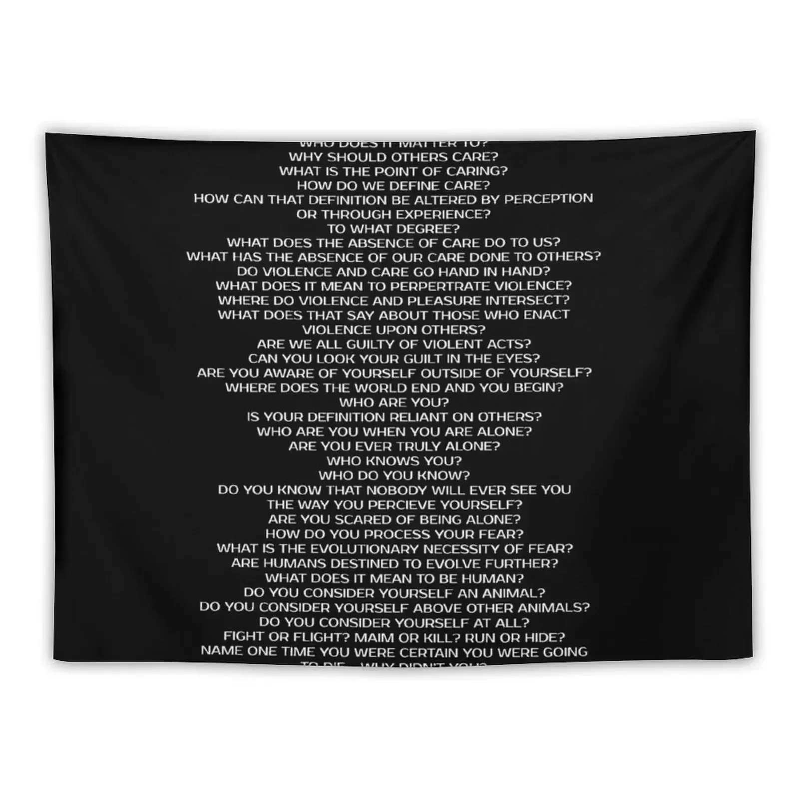 QUESTIONS FOR A DYING WORLD Tapestry Wall Hangings Decoration Wall Carpet Tapestry