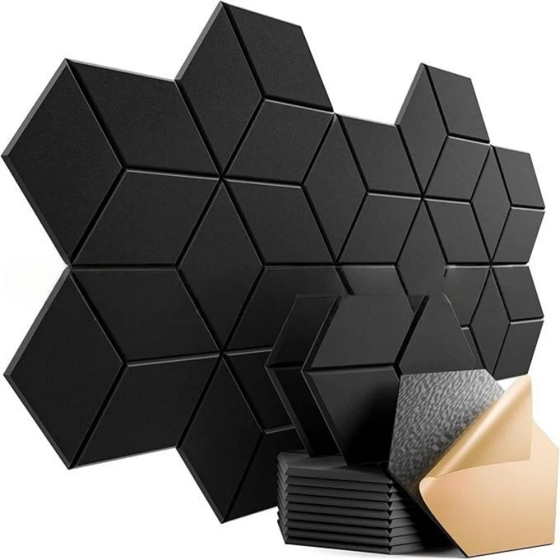 12pcs 30cm Y Shape Self Adhesive Acoustic Panels High Density Polyester Felt Sound Proof Wall Sticker for Home Decoration