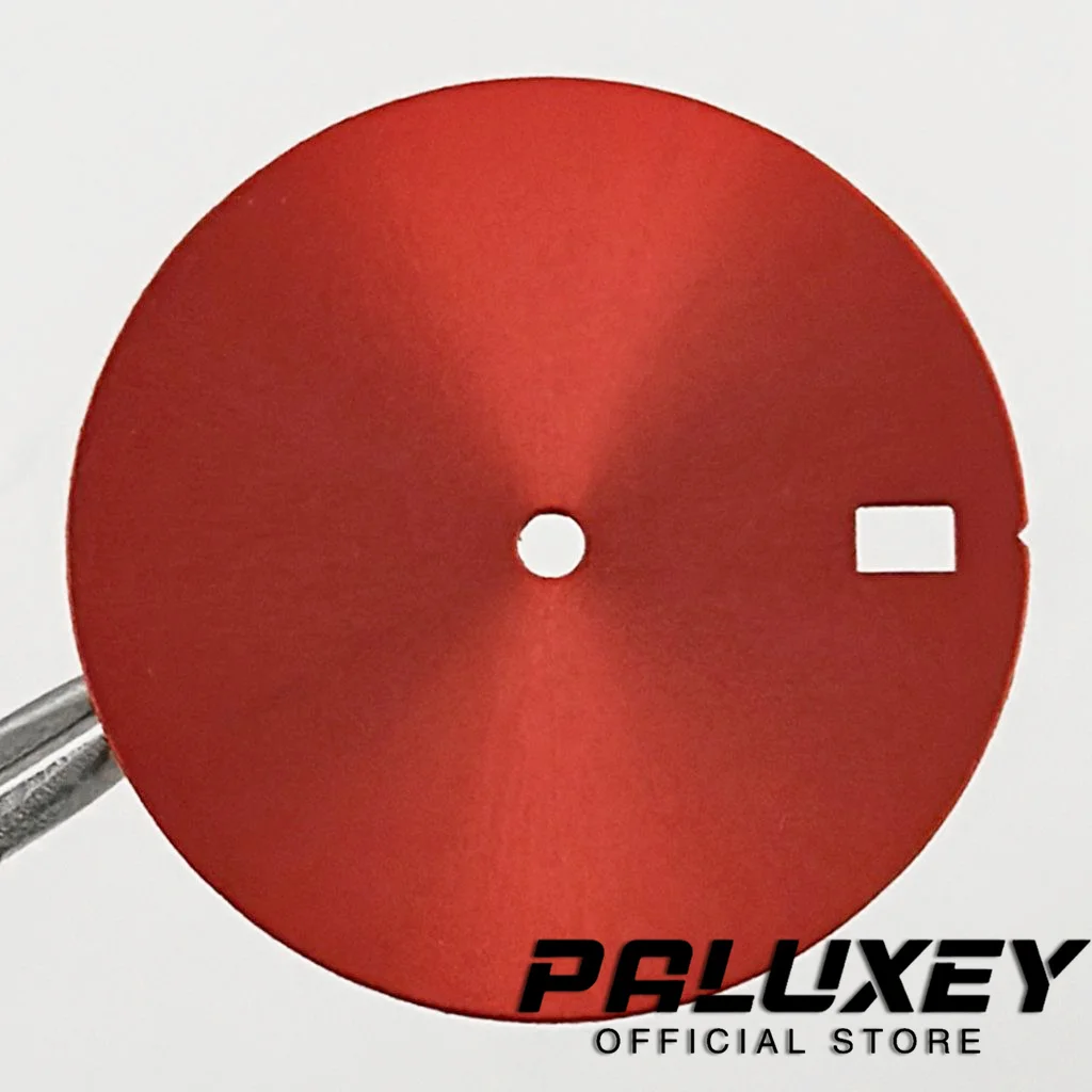 الأحمر 28.5 مللي متر أمة الله العقيمة ساعة الطلب ل NH35 NH36 4R 7S ساعة يد تعمل بالحركة وجوه تعديل تقويم واحد ساعة اكسسوارات