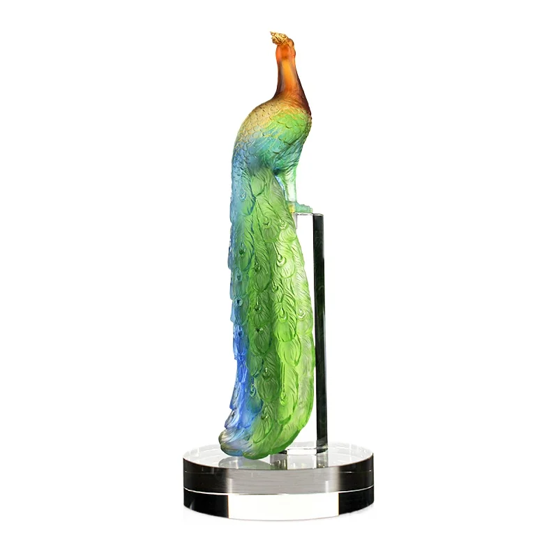 

Glazed peacock handicrafts ornaments housewarming gifts living room decorations ancient glazed peacock