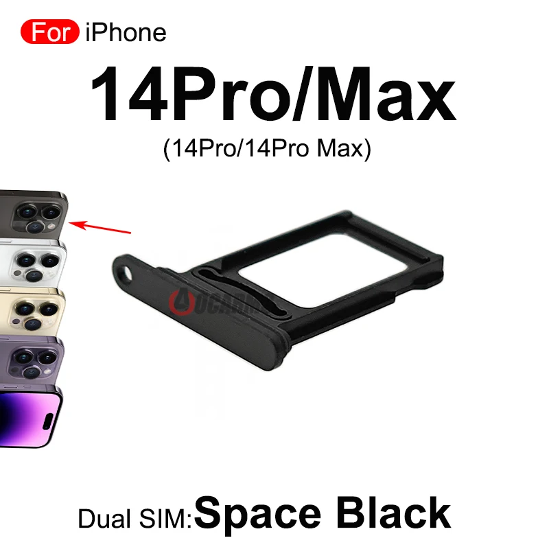 Single / Dual Sim Card For iPhone 14 Pro 14Pro Max SIM Tray Slot Holder Space Black /Silver/ Deep Purple /Gold Replacement Parts