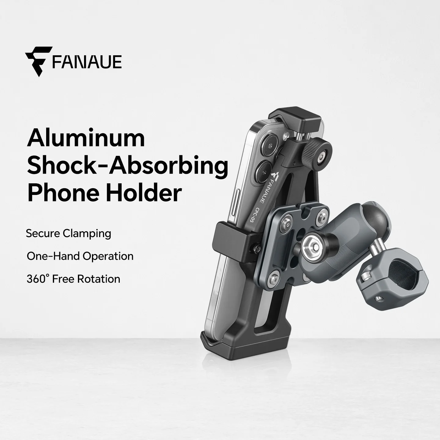 FANAUE Motorcycle Mobile Phone Stand Shock Absorber Anti Shake Electric Bike Bicycle Aluminum Alloy Riding Navigation