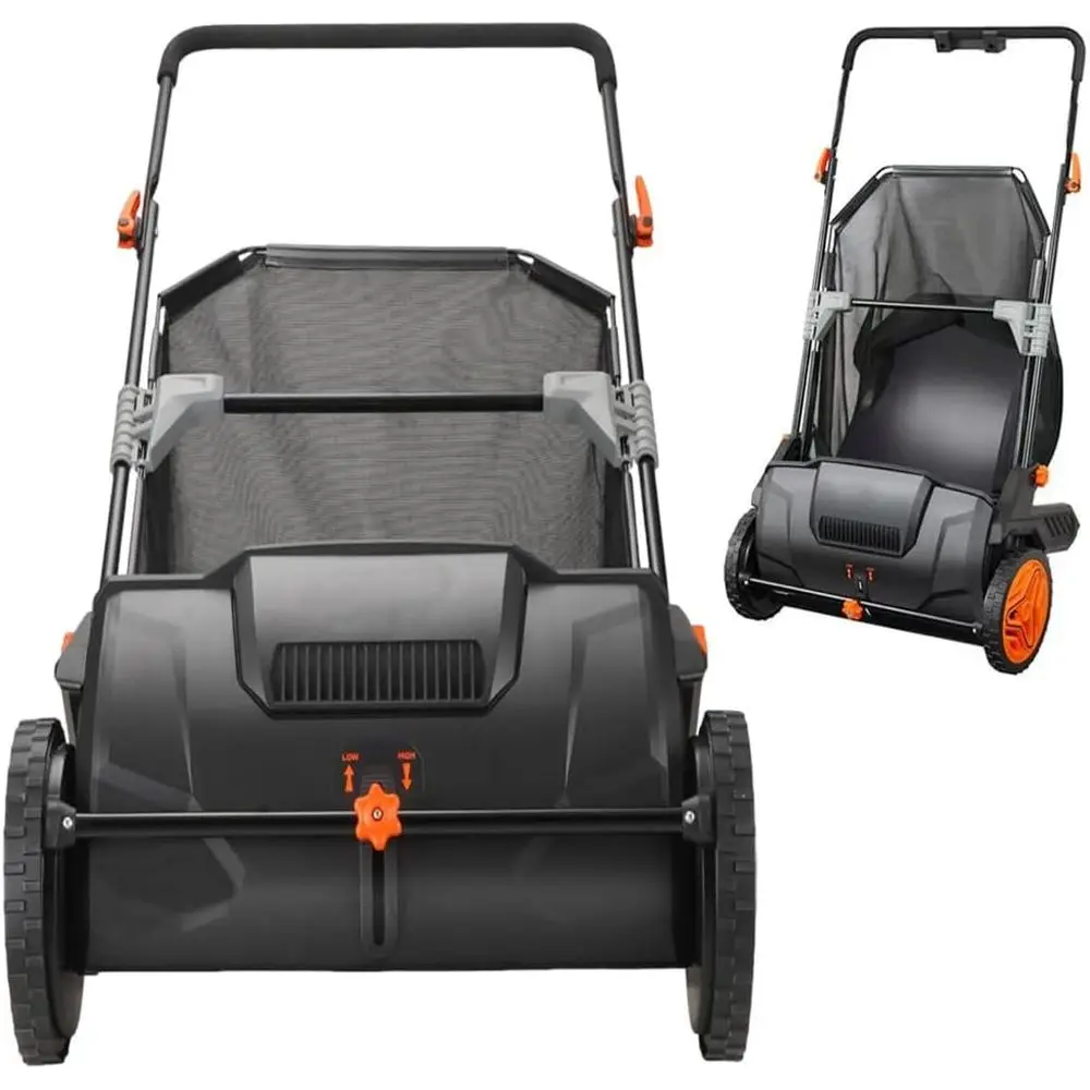 

Push Lawn Sweeper, 21-inch Lea & Grass Collector, Strong Rubber Wheels & Heavy Duty Thickened Steel Durable to Use with Large ac