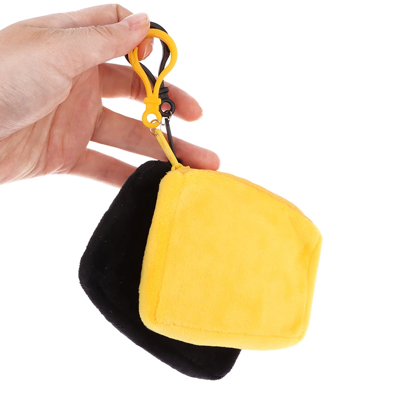 11.5x8.5cm Cute Candy Color Plush Coin Purse Women Minimalist Square Change Pouch Wallet Headphone Bag Key Holder