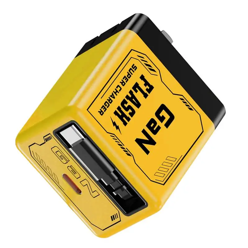 

Выдвижное зарядное устройство типа C, 35 Вт, зарядное устройство USB C с выдвижным кабелем, складная вилка, зарядные блоки, быстрая зарядка мобильного телефона