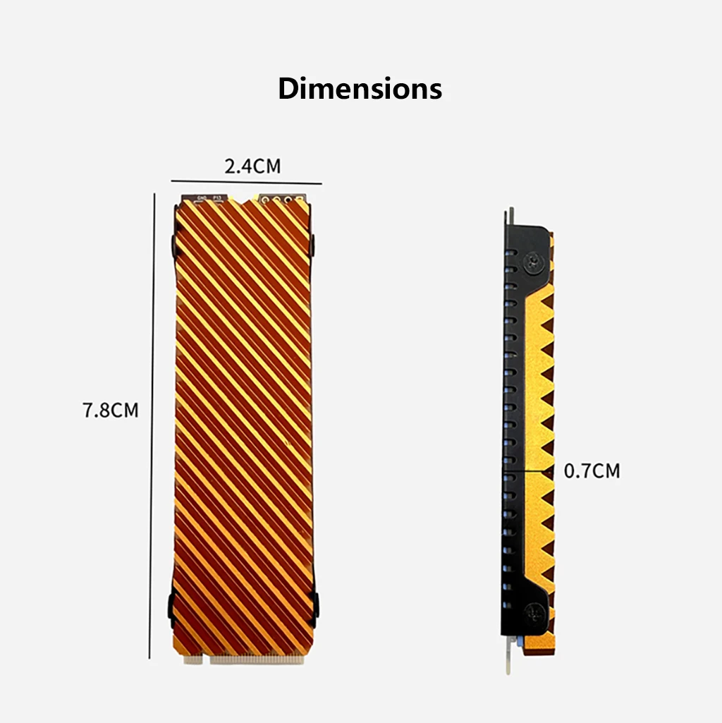 M.2 2280 SSD Heatsink Cooler Diagonal Air Flow Heat Sink Thermal Pad For PCI-E 4.0 NVMe SSD PC PS5 Gaming SSD Cooling Radiator