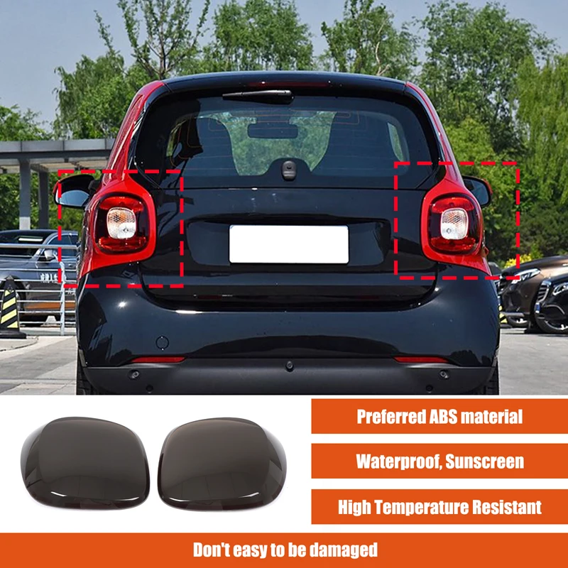 

For Benz Smart 451 Fortwo 2016-2019 Accessories tail light cover smoked black tail light housing rear brake light decoration