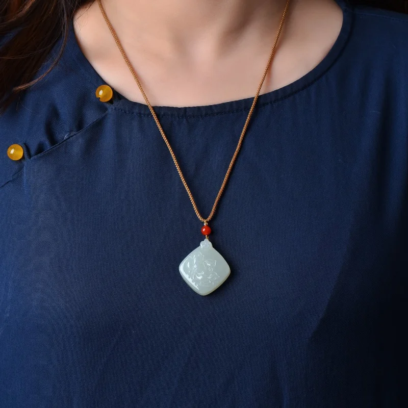 

Exquisite Hetian Jade Peaceful Prosperity Pendant